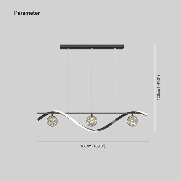 Suspension Arisha – Luminaire en Métal et Verre avec Boules Lumineuses