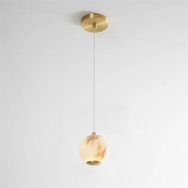 Suspension Minimaliste en Albâtre Elore Pearl – Luminaire à Perle Lumineuse