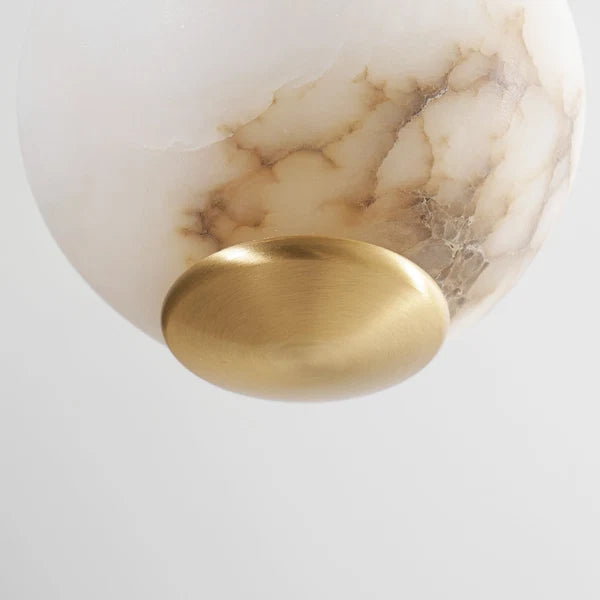 Suspension Minimaliste en Albâtre Elore Pearl – Luminaire à Perle Lumineuse