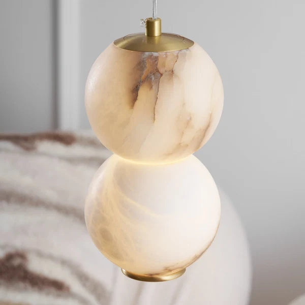 Suspension Minimaliste en Albâtre Elore Pearl – Luminaire à Perle Lumineuse
