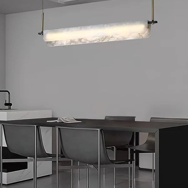 Suspension minimaliste en albâtre Eshaisra - Luminaire moderne