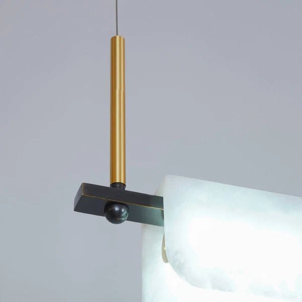 Suspension minimaliste en albâtre Eshaisra - Luminaire moderne