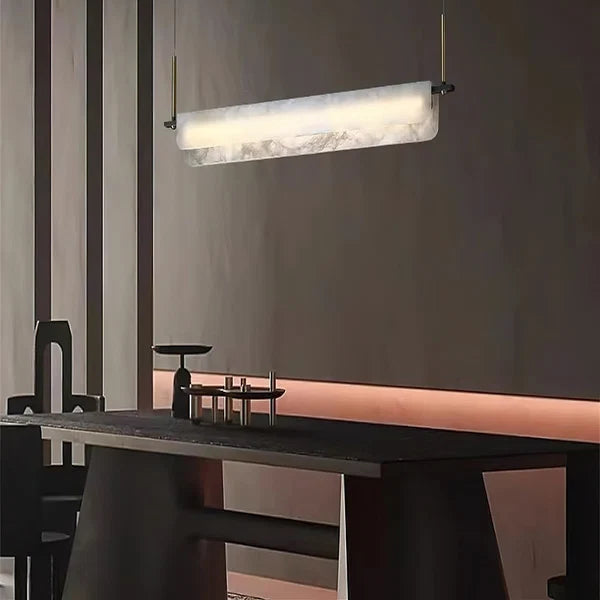 Suspension minimaliste en albâtre Eshaisra - Luminaire moderne