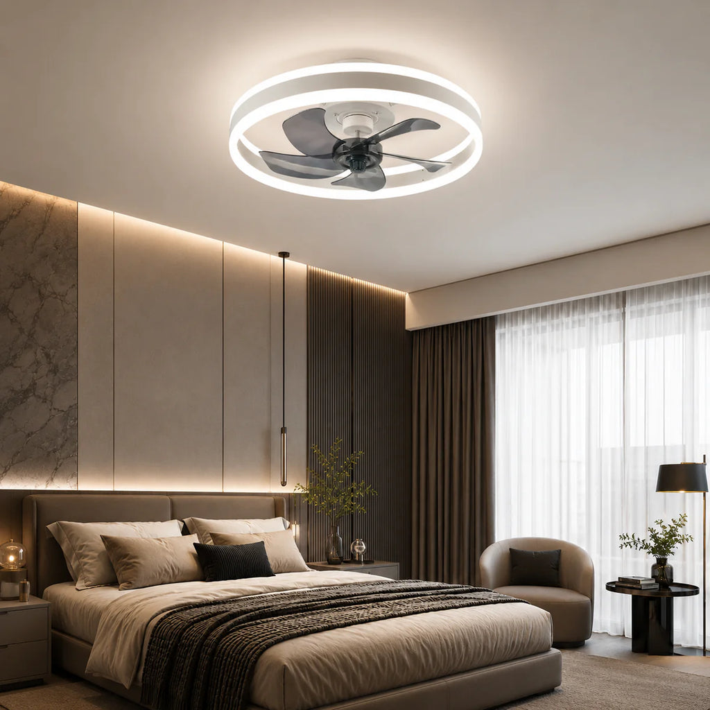 Ventilateur de Plafond Acrylique 50 cm Silencieux avec Commande – Luminaire Design pour Salon et Intérieur
