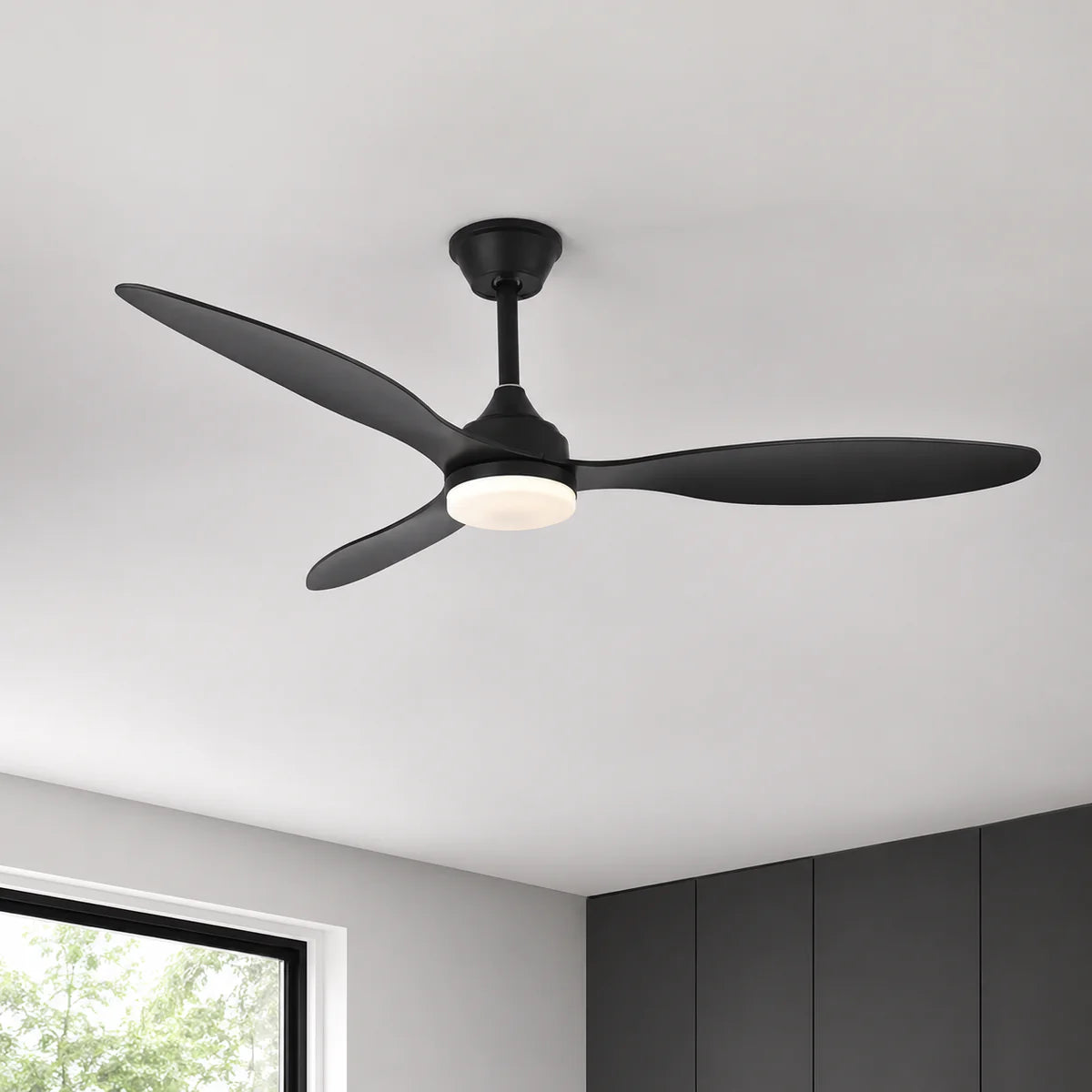 Ventilateur de Plafond 132 cm avec LED – Silencieux, Télécommande, Intérieur/Extérieur
