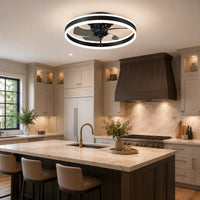 Ventilateur de Plafond Acrylique 50 cm Silencieux avec Commande – Luminaire Design pour Salon et Intérieur