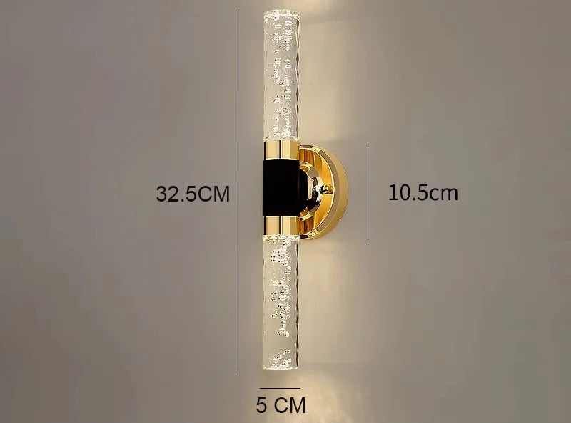 Applique "Aurora" – Cylindre Lumineux Givré et Finition Or Mes Luminaires