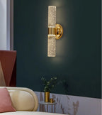 Applique "Aurora" – Cylindre Lumineux Givré et Finition Or Mes Luminaires