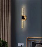 Applique "Aurora" – Cylindre Lumineux Givré et Finition Or Mes Luminaires