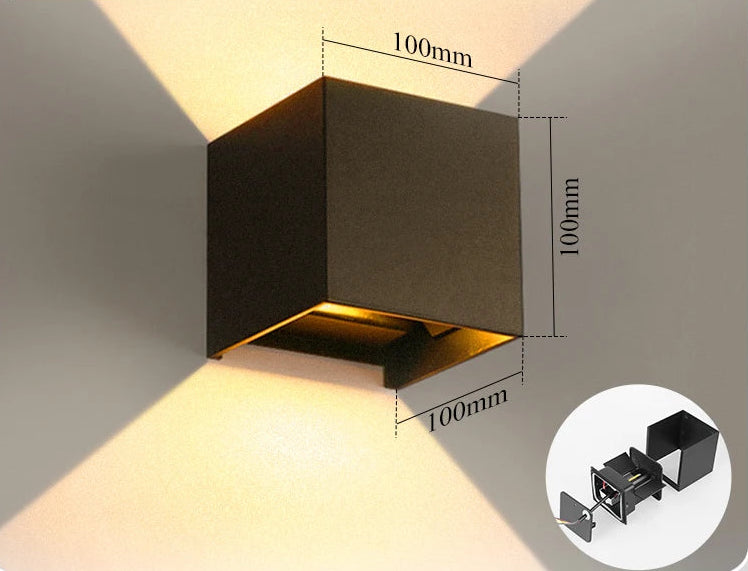 Applique LED Extérieure pour Façade et Entrée Maison – Lampe de Mur Cube Mes Luminaires