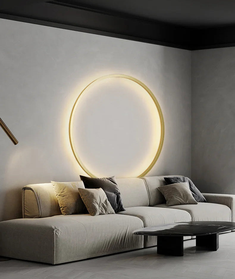 Applique LED Murale Minimaliste Cercle Noir Mes Luminaires