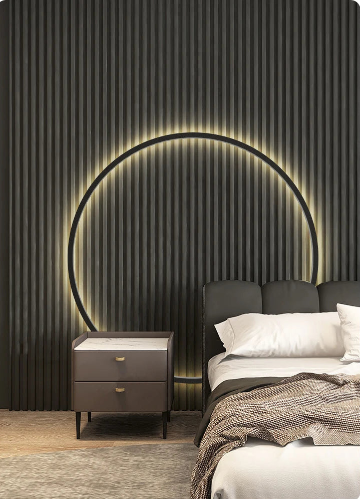 Applique LED Murale Minimaliste Cercle Noir Mes Luminaires