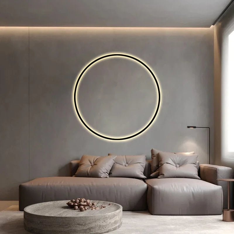 Applique LED Murale Minimaliste Cercle Noir Mes Luminaires
