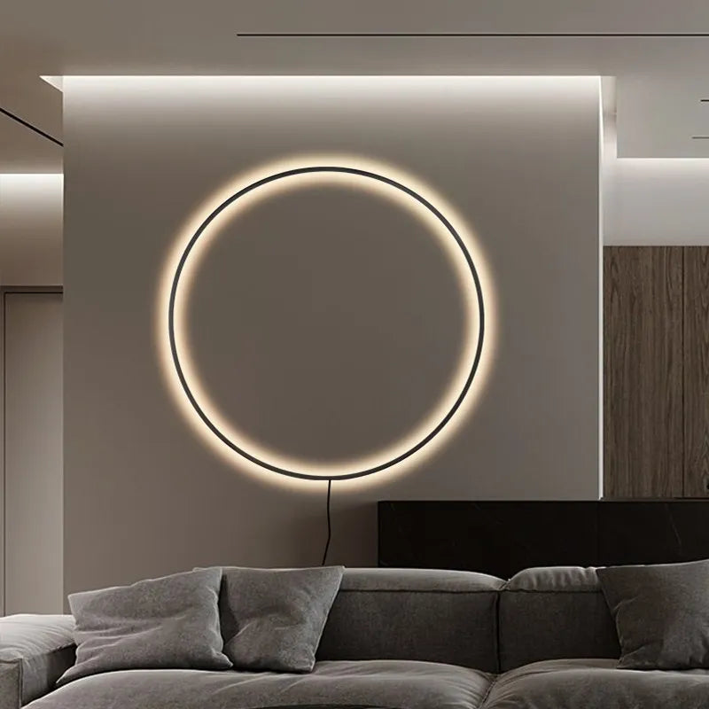Applique LED Murale Minimaliste Cercle Noir Mes Luminaires