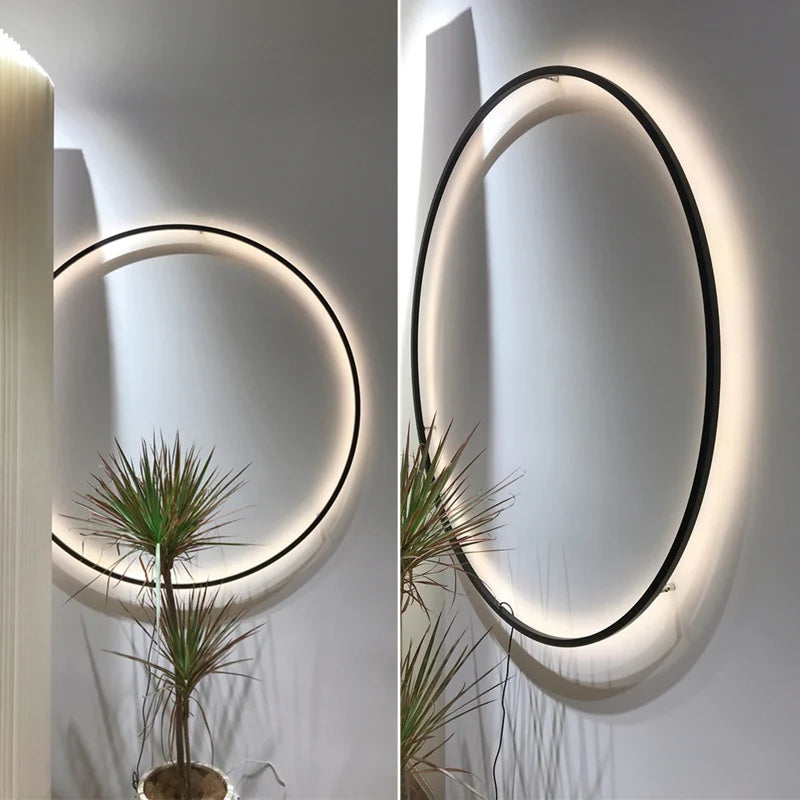 Applique LED Murale Minimaliste Cercle Noir Mes Luminaires