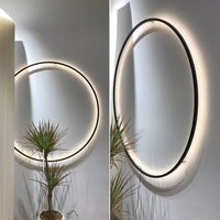 Applique LED Murale Minimaliste Cercle Noir Mes Luminaires