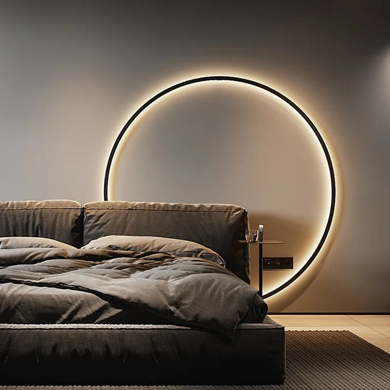 Applique LED Murale Minimaliste Cercle Noir Mes Luminaires