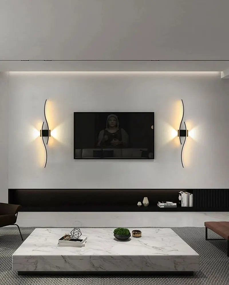Applique Murale à Éclairage Indirect – Halo Lumineux en Forme de Vague Mes Luminaires
