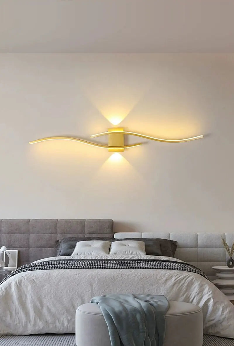 Applique Murale à Éclairage Indirect – Halo Lumineux en Forme de Vague Mes Luminaires