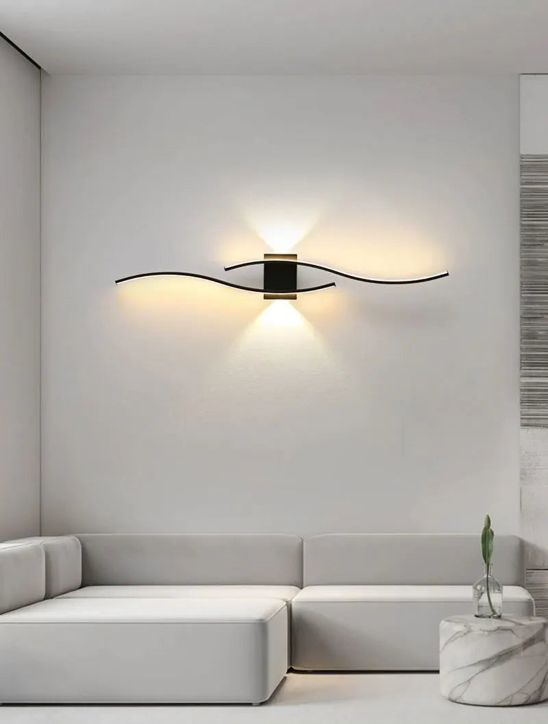 Applique Murale à Éclairage Indirect – Halo Lumineux en Forme de Vague Mes Luminaires