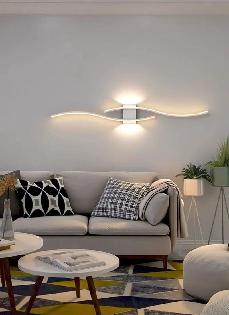 Applique Murale à Éclairage Indirect – Halo Lumineux en Forme de Vague Mes Luminaires