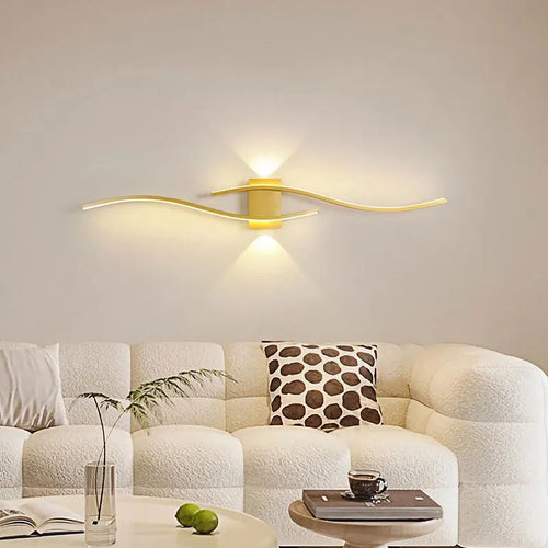 Applique Murale à Éclairage Indirect – Halo Lumineux en Forme de Vague Mes Luminaires