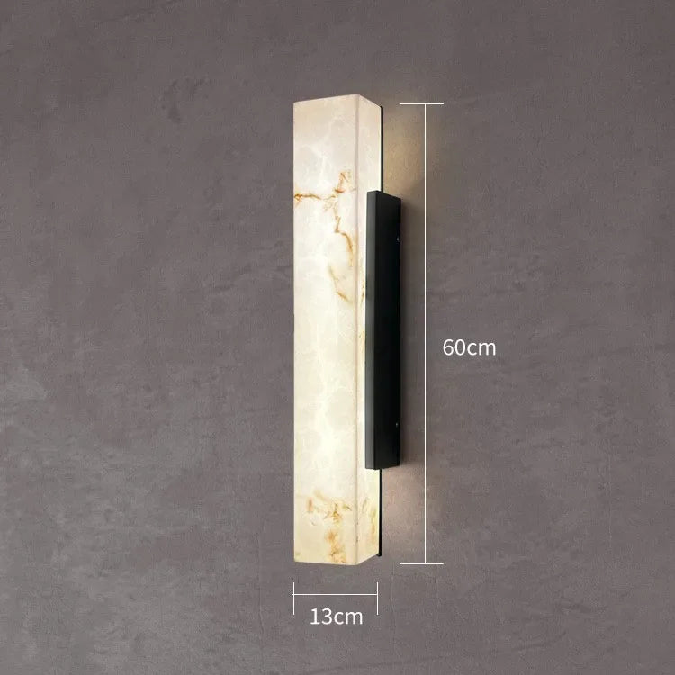 Applique Murale "Alabaster" – Design Rectangulaire en Marbre et Or Mes Luminaires