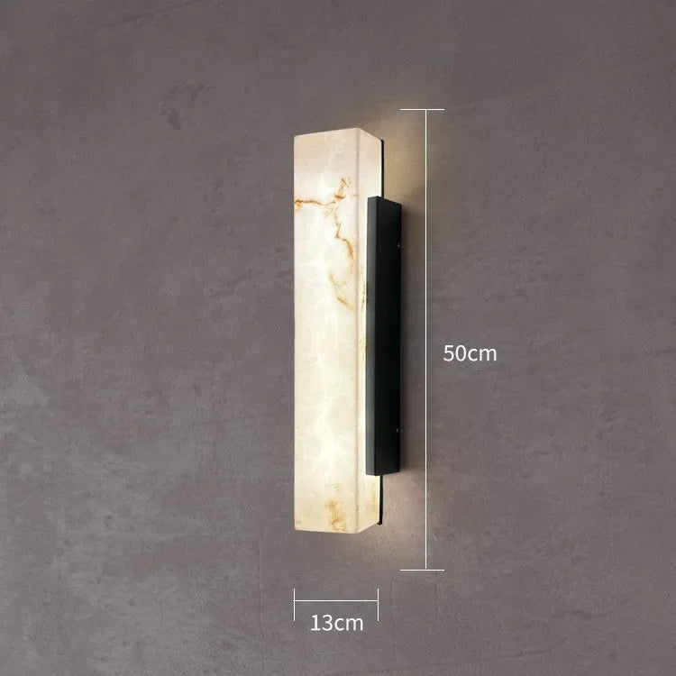 Applique Murale "Alabaster" – Design Rectangulaire en Marbre et Or Mes Luminaires