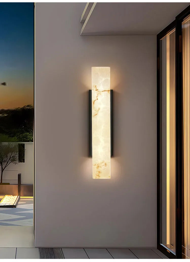 Applique Murale "Alabaster" – Design Rectangulaire en Marbre et Or Mes Luminaires