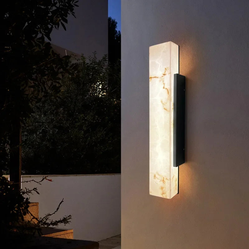 Applique Murale "Alabaster" – Design Rectangulaire en Marbre et Or Mes Luminaires