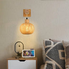 Applique Murale "Bambou Zen" – Luminaire en Bois et Bamboo Tressé Mes Luminaires