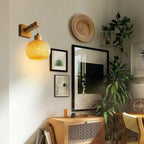 Applique Murale "Bambou Zen" – Luminaire en Bois et Bamboo Tressé Mes Luminaires