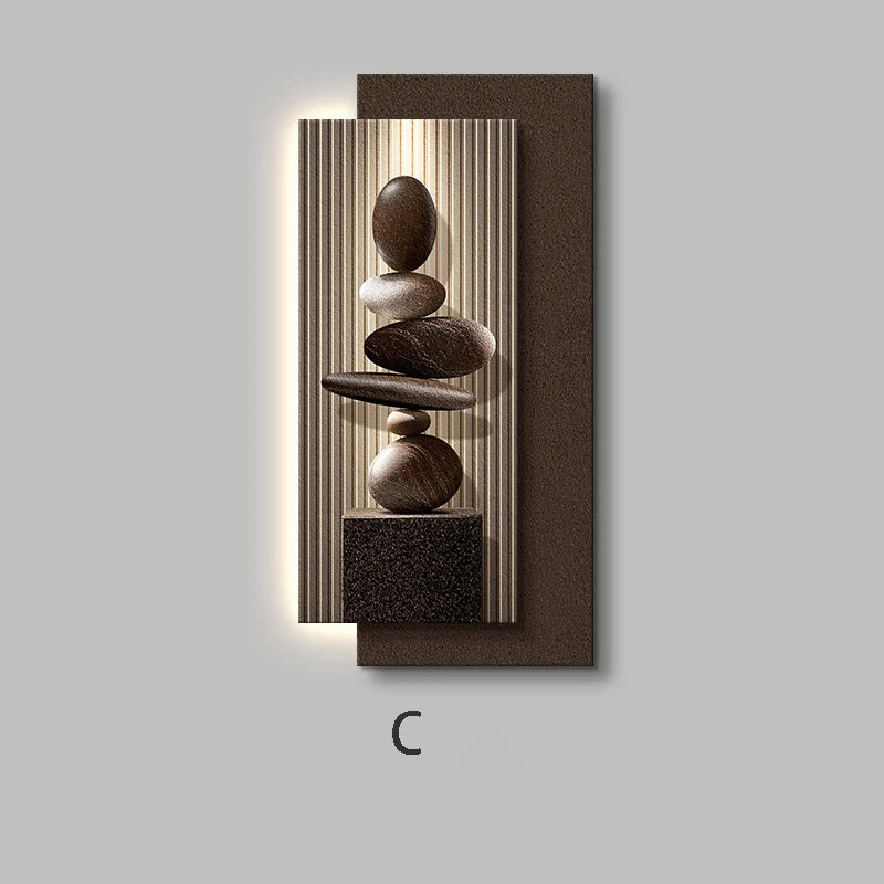 Applique Murale en Granit et Marbre Texturé avec Décor Pierre Sculptée Mes Luminaires