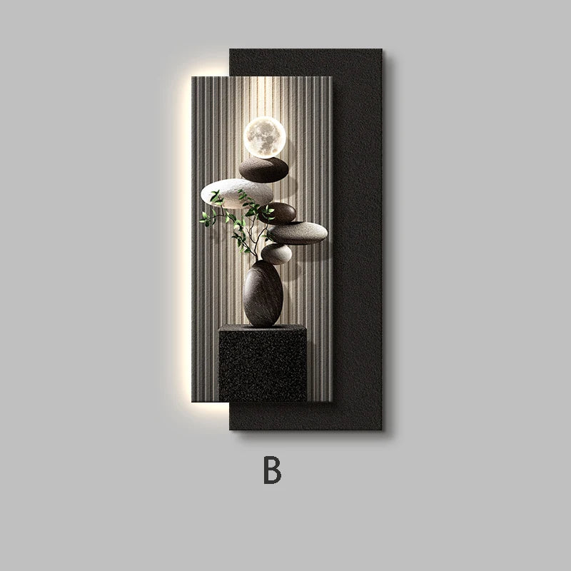 Applique Murale en Granit et Marbre Texturé avec Décor Pierre Sculptée Mes Luminaires