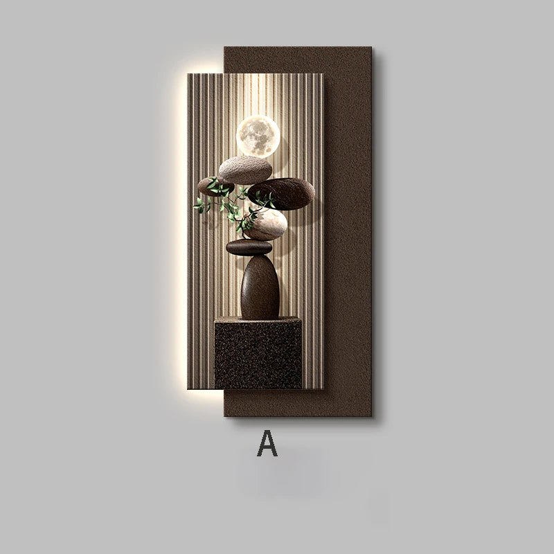 Applique Murale en Granit et Marbre Texturé avec Décor Pierre Sculptée Mes Luminaires