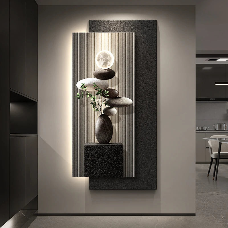 Applique Murale en Granit et Marbre Texturé avec Décor Pierre Sculptée Mes Luminaires