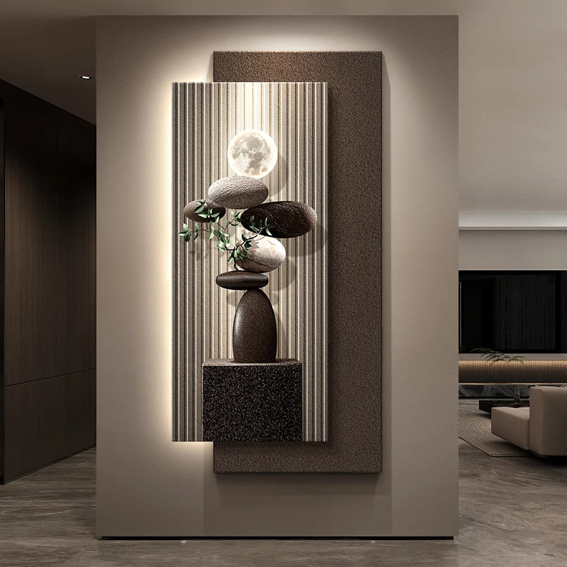 Applique Murale en Granit et Marbre Texturé avec Décor Pierre Sculptée Mes Luminaires