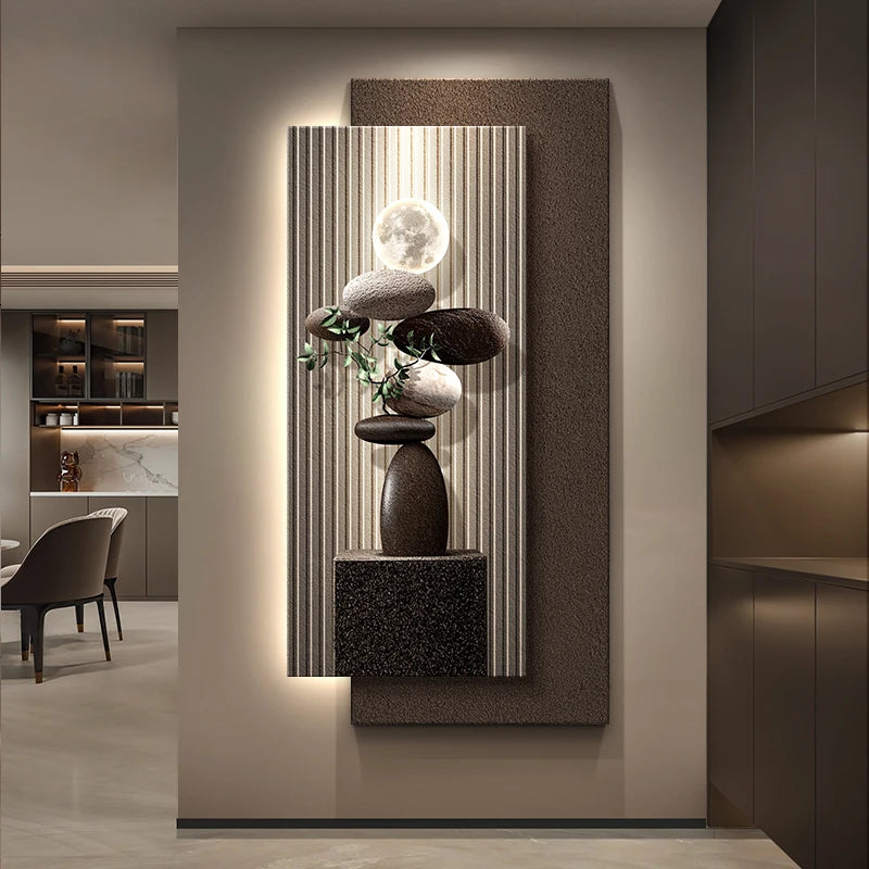 Applique Murale en Granit et Marbre Texturé avec Décor Pierre Sculptée Mes Luminaires