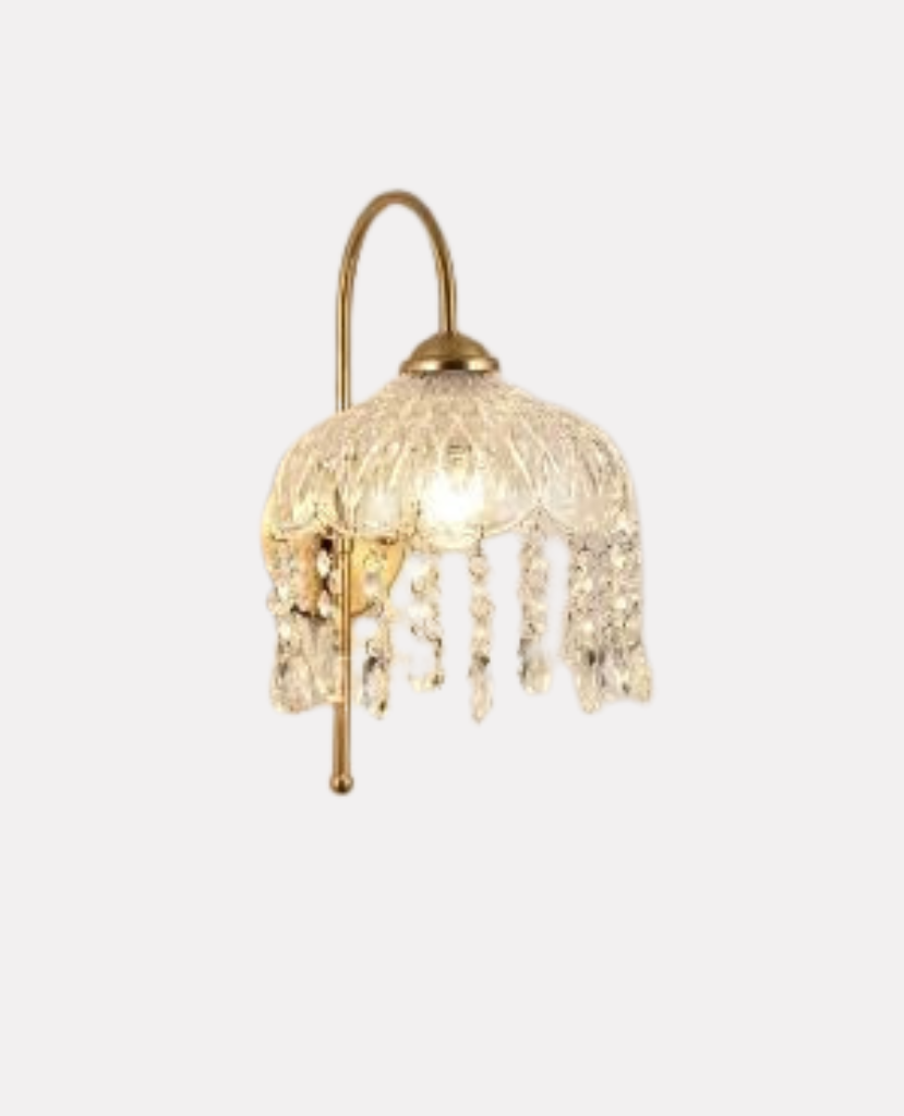 Applique Murale en Verre de Cristal avec Gouttes Suspendues Mes Luminaires