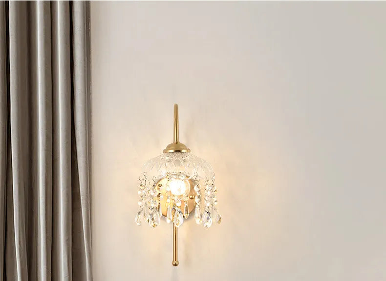 Applique Murale en Verre de Cristal avec Gouttes Suspendues Mes Luminaires