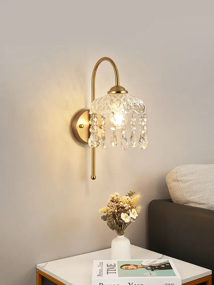 Applique Murale en Verre de Cristal avec Gouttes Suspendues Mes Luminaires
