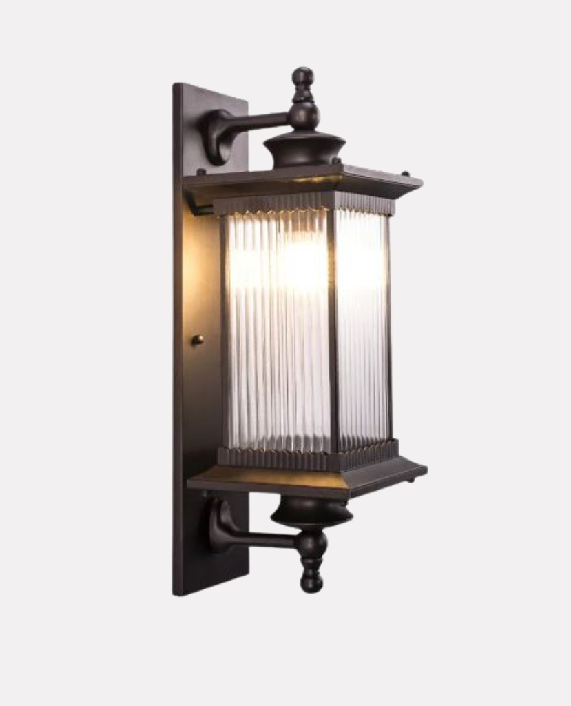 Applique Murale Extérieure "Lanterne Royale" – Design Antique & Verre Strié Mes Luminaires