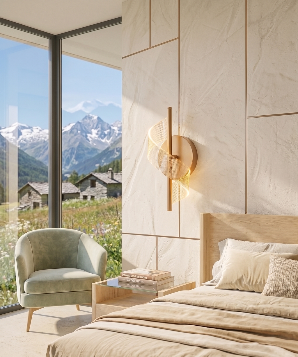 Applique Murale LED "Spirale" – Design Contemporain Ondulé Doré Mes Luminaires