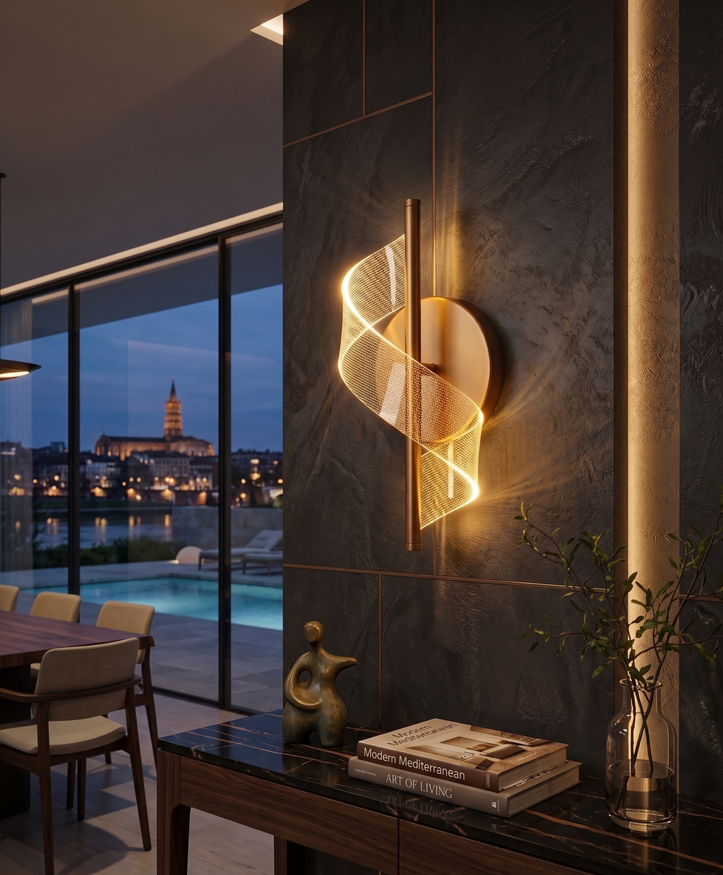 Applique Murale LED "Spirale" – Design Contemporain Ondulé Doré Mes Luminaires