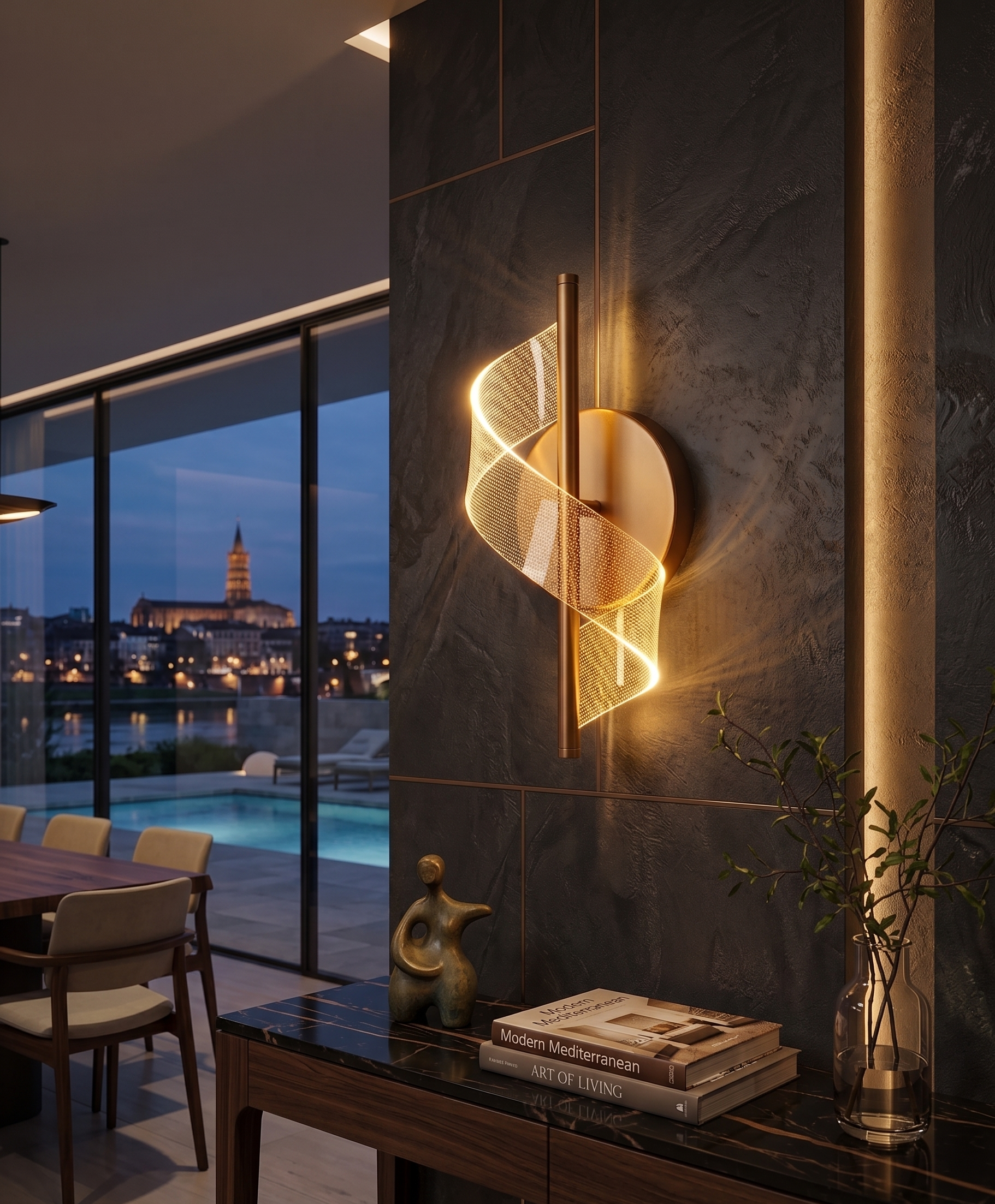 Applique Murale LED "Spirale" – Design Contemporain Ondulé Doré Mes Luminaires