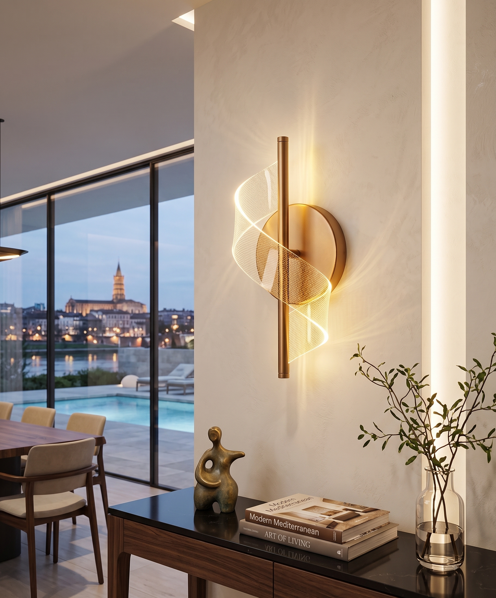 Applique Murale LED "Spirale" – Design Contemporain Ondulé Doré Mes Luminaires