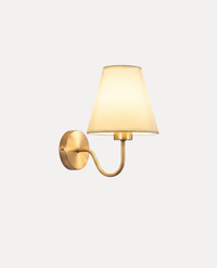 Applique Murale "Majestic" – Laiton Satiné et Abat-jour Beige Mes Luminaires