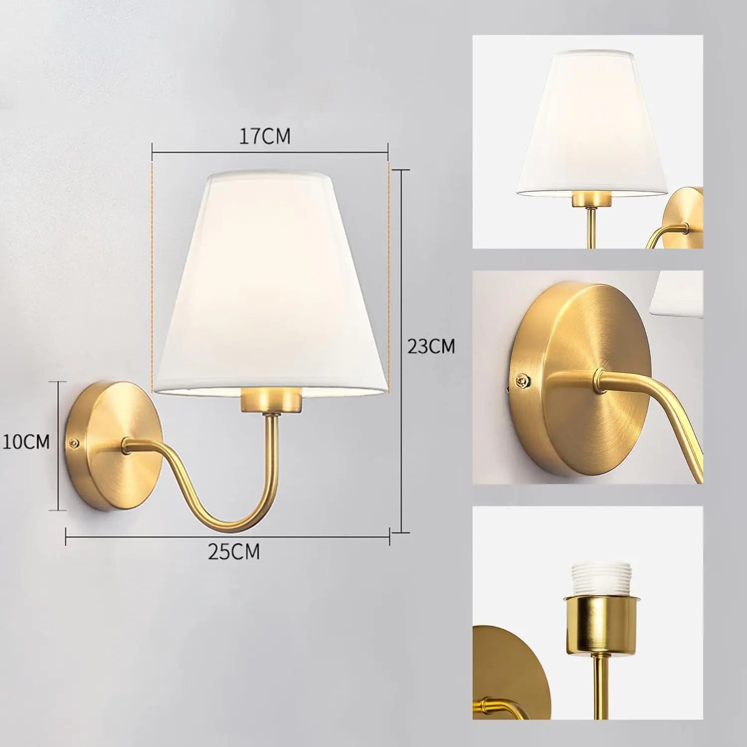 Applique Murale "Majestic" – Laiton Satiné et Abat-jour Beige Mes Luminaires