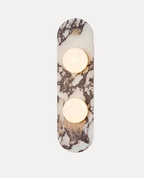 Applique Murale "Palazzo" – Marbre Veiné et Diffuseurs LED Opale Mes Luminaires