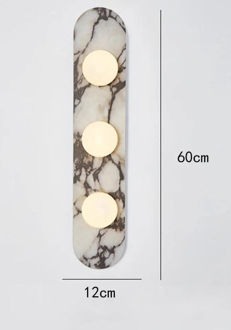 Applique Murale "Palazzo" – Marbre Veiné et Diffuseurs LED Opale Mes Luminaires